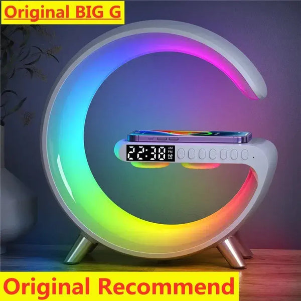 Multi-functional Wireless Charger Stand with Speakers & LED Lights