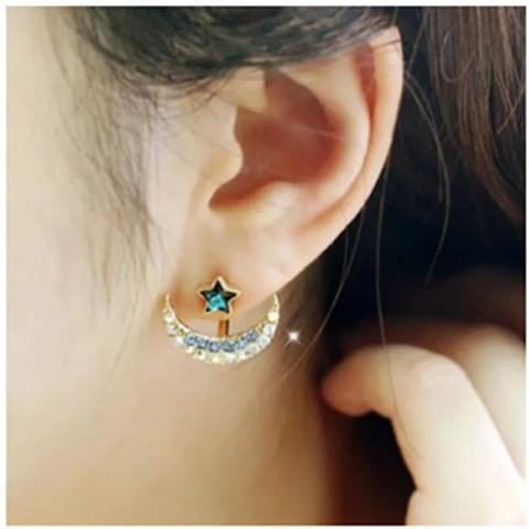 Moon Star Stud Earrings