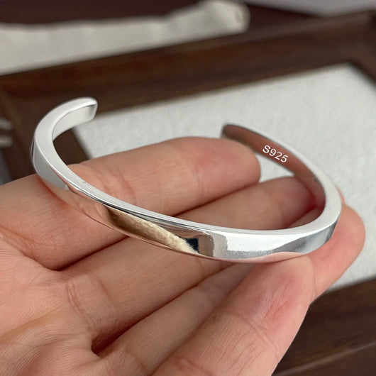 925 Sterling Silver Cuff Bracelet for Women and Men - Dahab'sCO