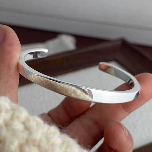 925 Sterling Silver Cuff Bracelet for Women and Men - Dahab'sCO