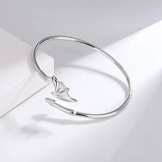 925 Sterling Silver Punk Wide Geometric Bangle Bracelet for Men Women - Dahab'sCO