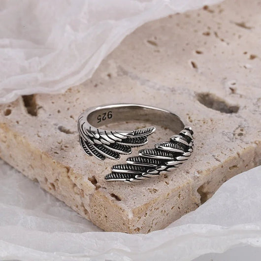 925 Sterling Silver Punk Wide Geometric Bangle Bracelet for Men Women - Dahab'sCO