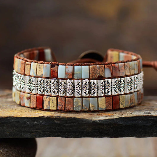 Handmade Triple Layer Natural Stone Bracelet
