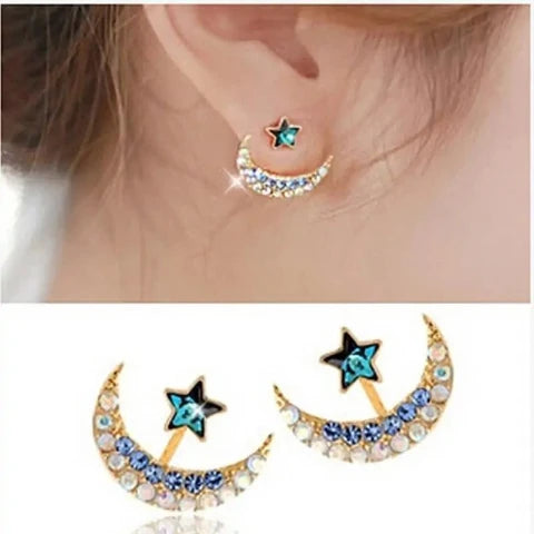 Moon Star Stud Earrings