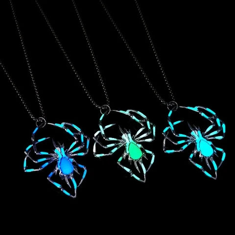 Luminous Halloween Spider Pendant Necklace