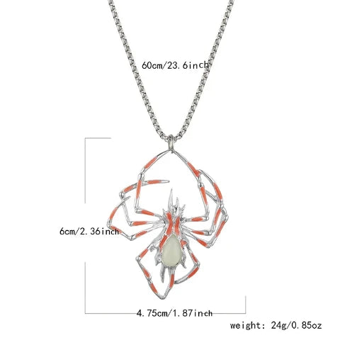 Luminous Halloween Spider Pendant Necklace