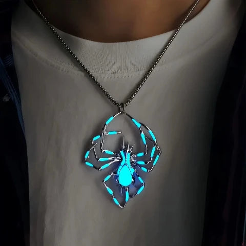 Luminous Halloween Spider Pendant Necklace