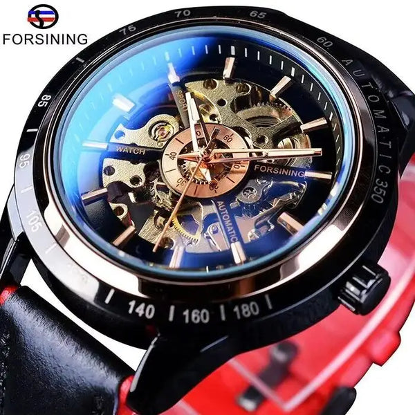 Forsining Red Leather Wristwatch