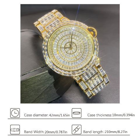 Luxury Men's Square Ice Watch