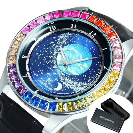 Forsining Men's Luxury Automatic Watch - Earth Star Moon Design - Dahab'sCO
