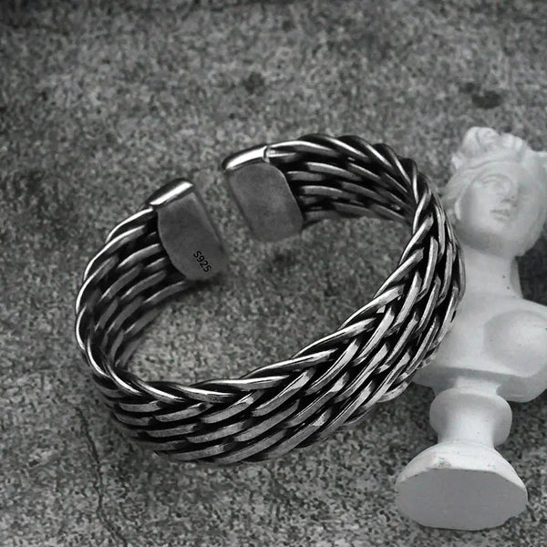 Men's Handwoven Braided Sterling Silver Bracelet - Dahab'sCO