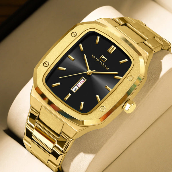 Men's Luxury Square Watch Waterproof Stainless Steel Wristwatch - Dahab'sCO