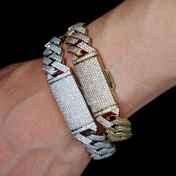 Miami Cuban Link Chain Bracelet Hip Hop Iced Out Bling CZ Bracelet - Dahab'sCO