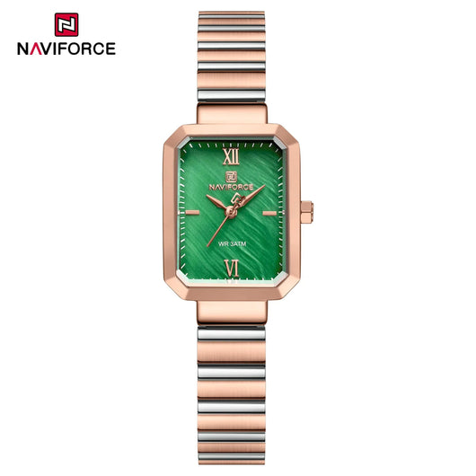NAVIFORCE Luxury Square Women’s Watch Waterproof Stainless Steel Luminous Dial - Dahab'sCO