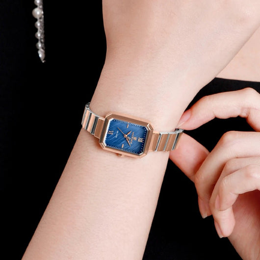 NAVIFORCE Luxury Square Women’s Watch Waterproof Stainless Steel Luminous Dial - Dahab'sCO