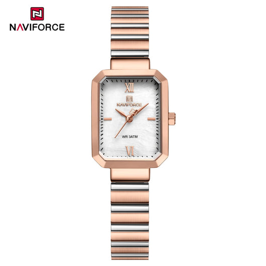 NAVIFORCE Luxury Square Women’s Watch Waterproof Stainless Steel Luminous Dial - Dahab'sCO