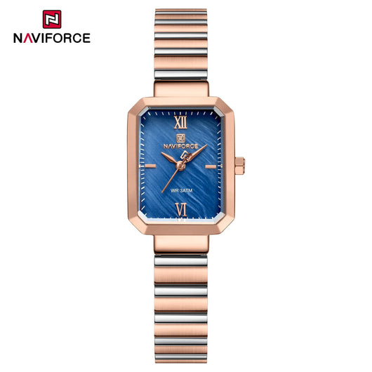 NAVIFORCE Luxury Square Women’s Watch Waterproof Stainless Steel Luminous Dial - Dahab'sCO