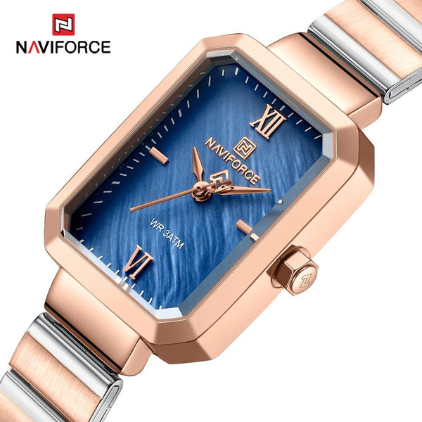 NAVIFORCE Luxury Square Women’s Watch Waterproof Stainless Steel Luminous Dial - Dahab'sCO