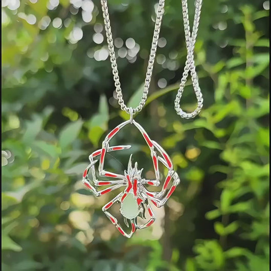 Luminous Halloween Spider Pendant Necklace