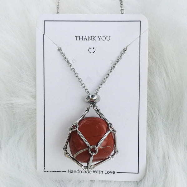 Natural Crystal Raw Stone Pendant Necklace - Father's Day Gift