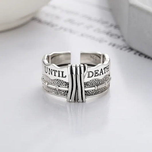 S925 Sterling Silver Vintage Distressed Ring - Dahab'sCO