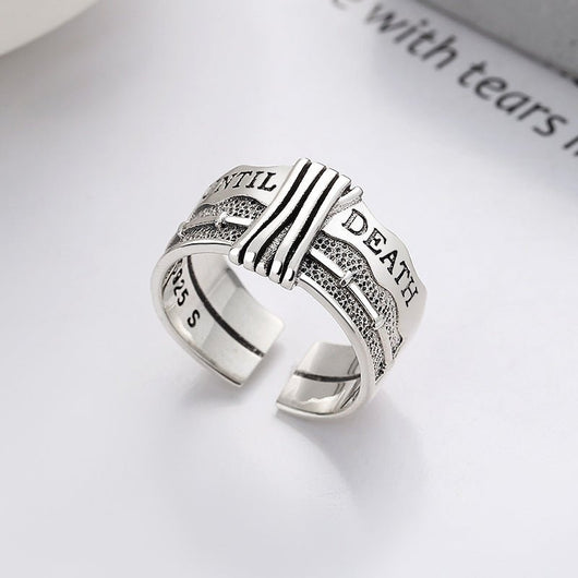 S925 Sterling Silver Vintage Distressed Ring - Dahab'sCO