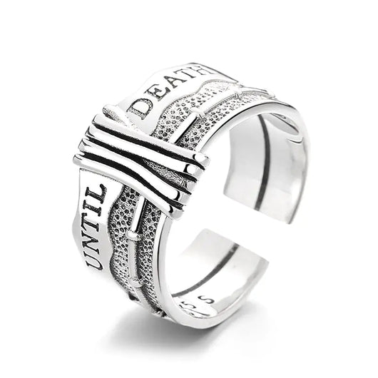 S925 Sterling Silver Vintage Distressed Ring - Dahab'sCO