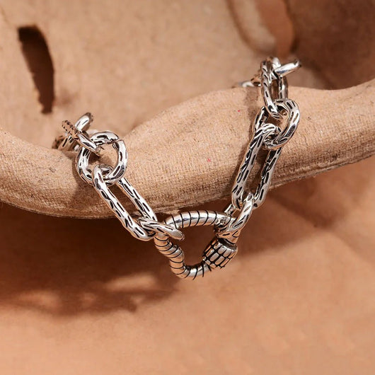 Sterling Silver Heart Charm Bracelet for Women Romantic Jewelry Gift - Dahab'sCO