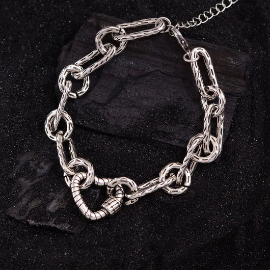 Sterling Silver Heart Charm Bracelet for Women Romantic Jewelry Gift - Dahab'sCO