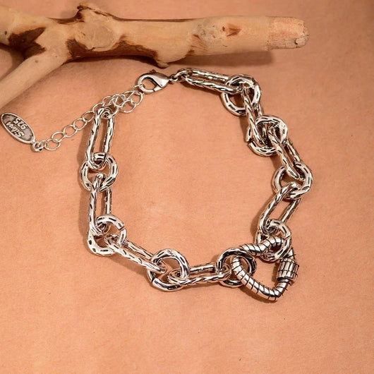 Sterling Silver Heart Charm Bracelet for Women Romantic Jewelry Gift - Dahab'sCO