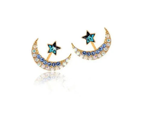 Moon Star Stud Earrings