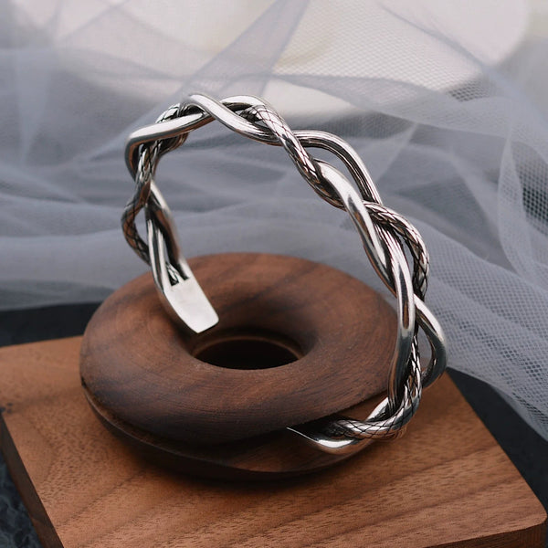Vintage Woven Twist Bracelet Unisex Punk Cuff Jewelry - Dahab'sCO